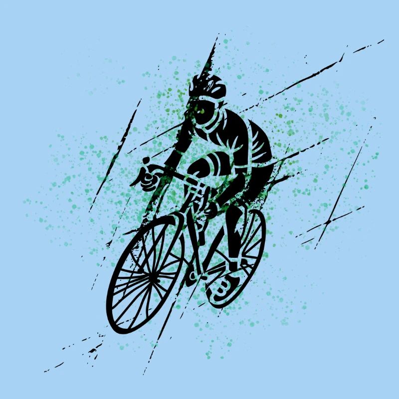 Green Spray Cyclist