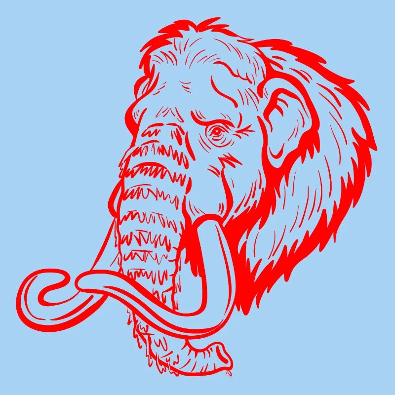 Red Mammoth Line Art