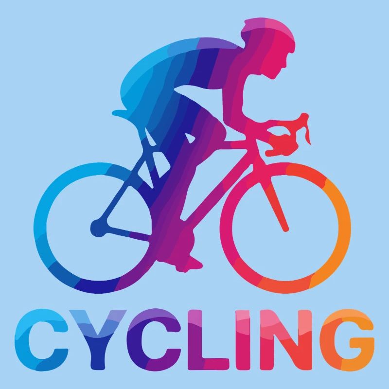 Rainbow Cyclist Silhouette