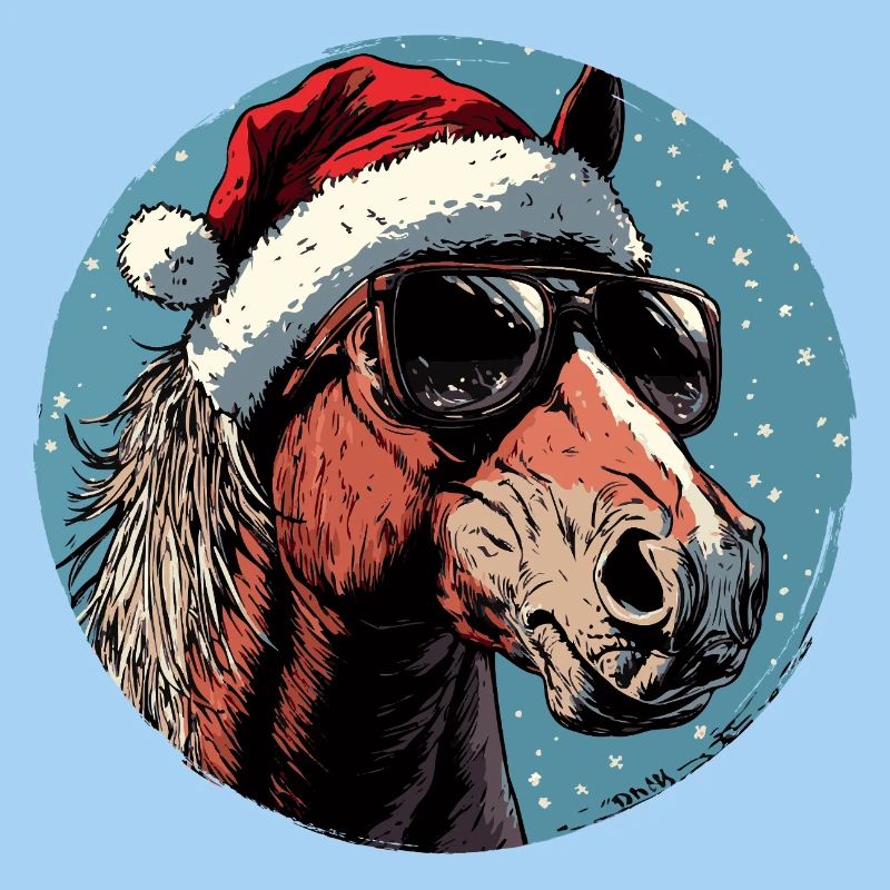 Weihnachts-Pferd mit Sonnenbrille