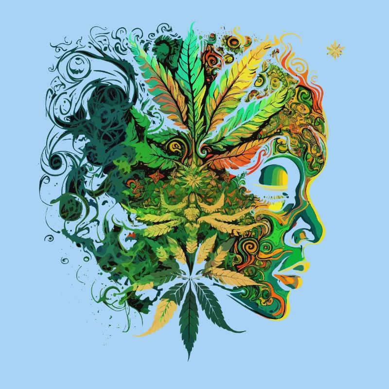Psychedelisches Cannabis-Gesicht