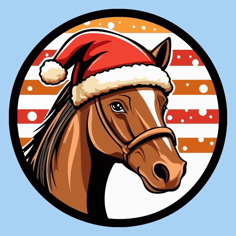 Weihnachtspferd im Santa Hut