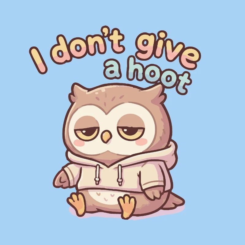 Lazy Owl Pullover Hoodie Saying