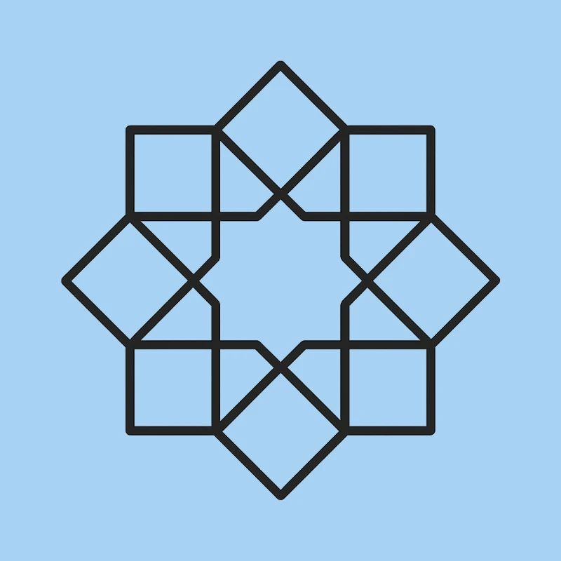 Geometric Square Star Circle Pattern