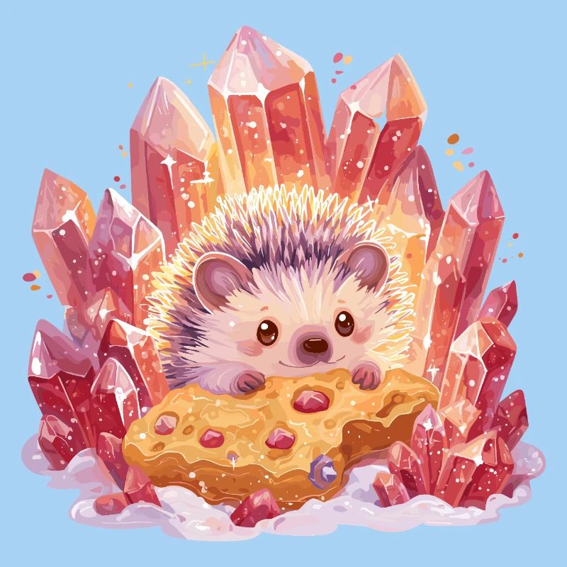 Hérisson en cristal avec un cookie