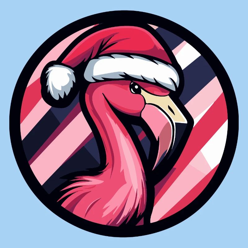 Flamingo Santa Weihnachtsdesign