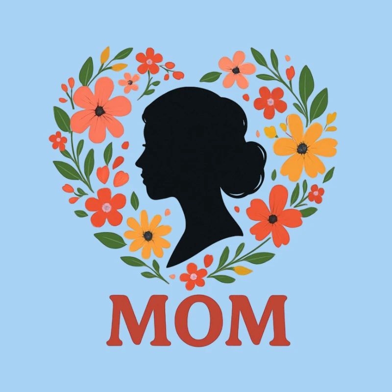 Blumenkranz Mutter Silhouette