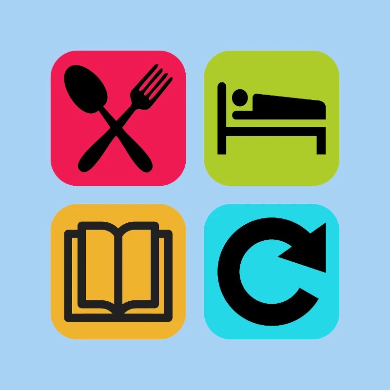 Eat Sleep Read Repeat Funny Quote Book