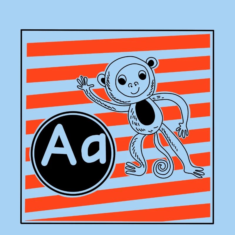 A pour Monkey Learning Letters à l’école primaire