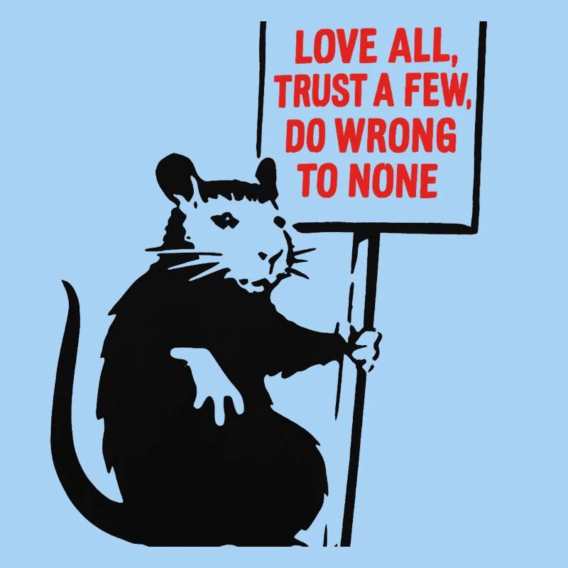 Ratte mit Protest-Schild