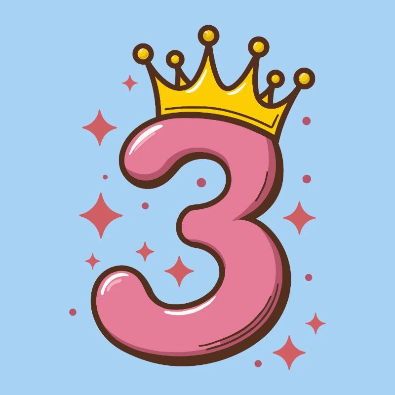 Third Birthday Crown Glitter