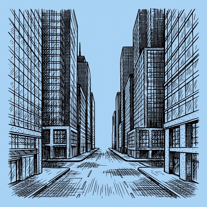 Moderner Straßenzug