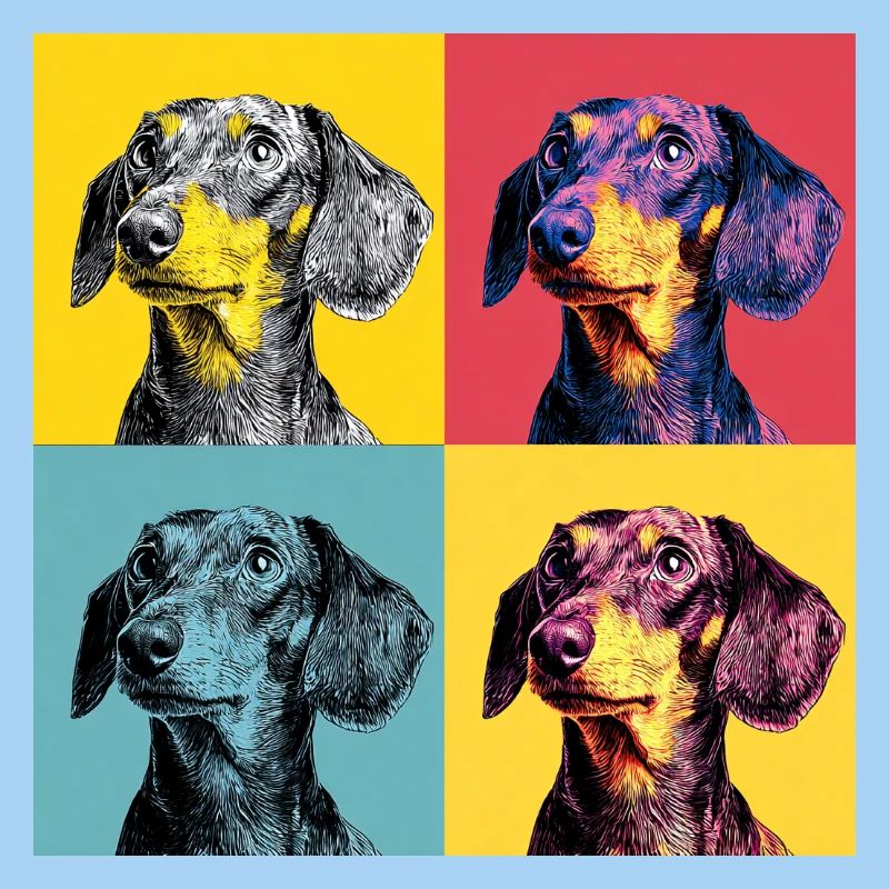 Pop Art Dachshund Quad