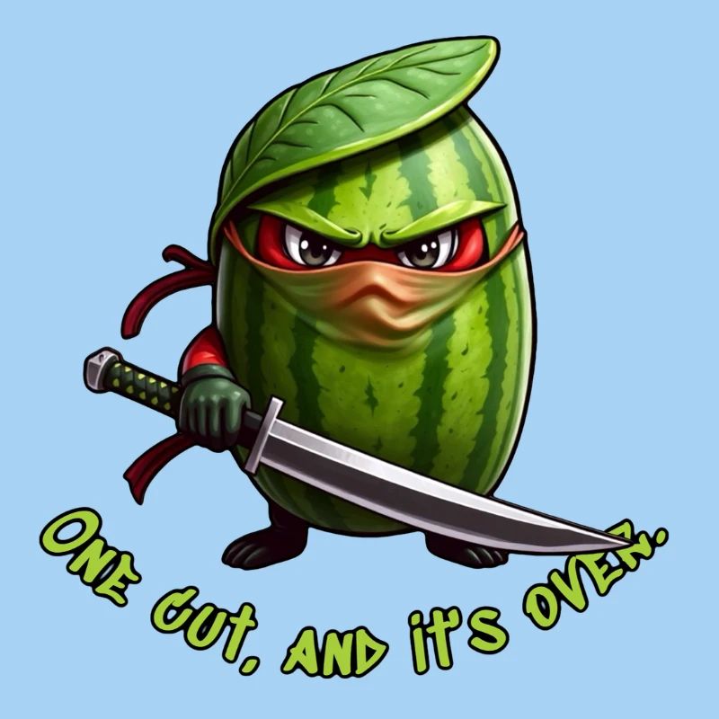 Wassermelone Ninja mit Schwert