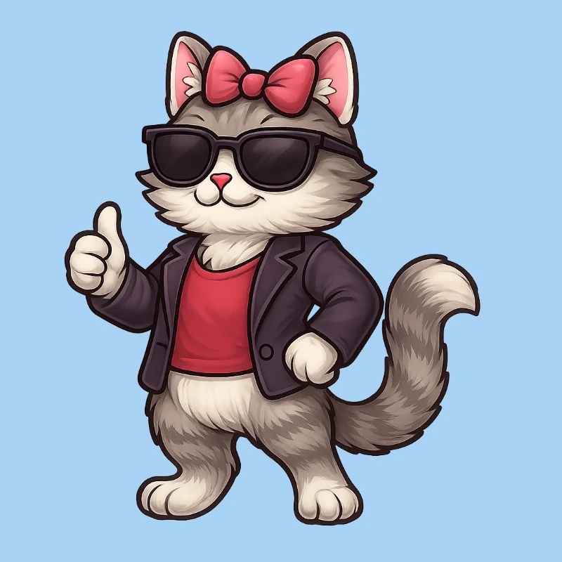 Cooler Katze mit Lederjacke 