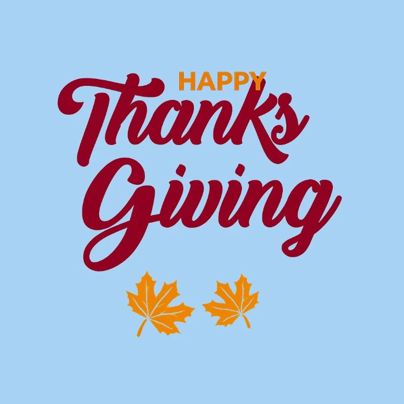 Frohes Thanksgiving-Skript mit Blättern