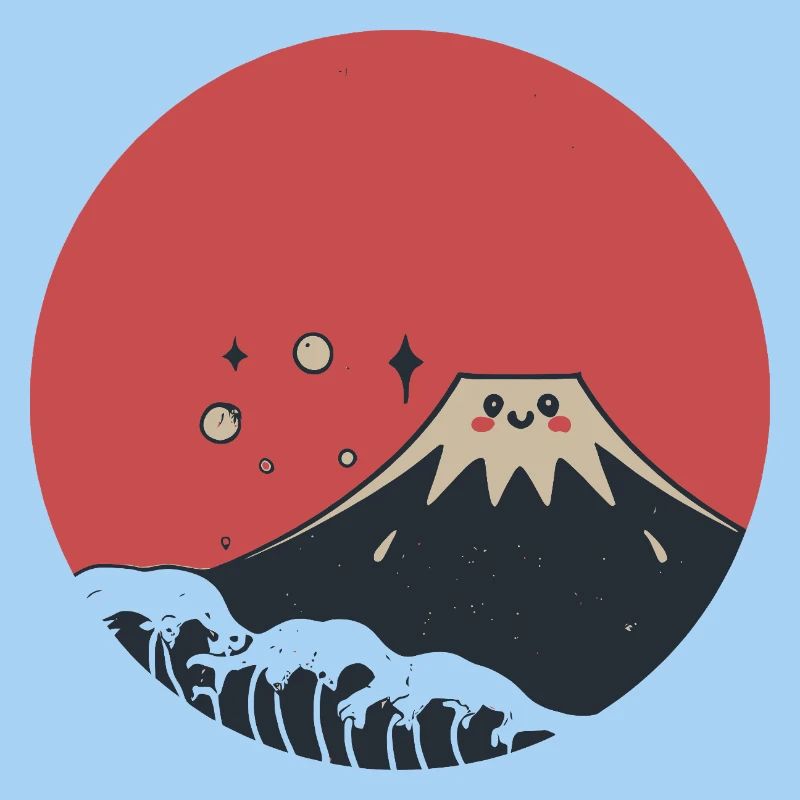 Rotes Lächeln des Fuji-Berges