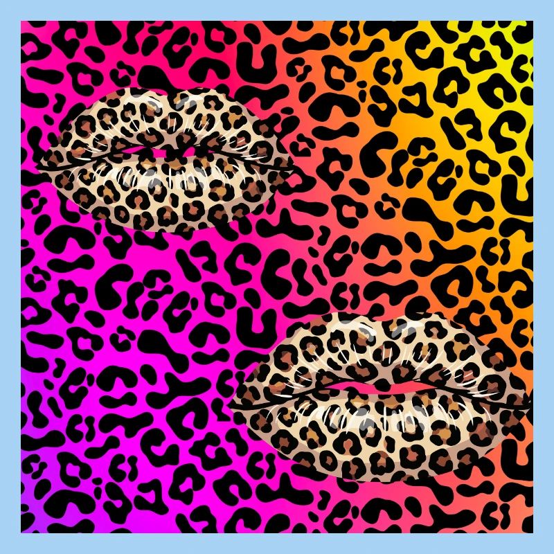 Leopard Lips on Neon Gradient