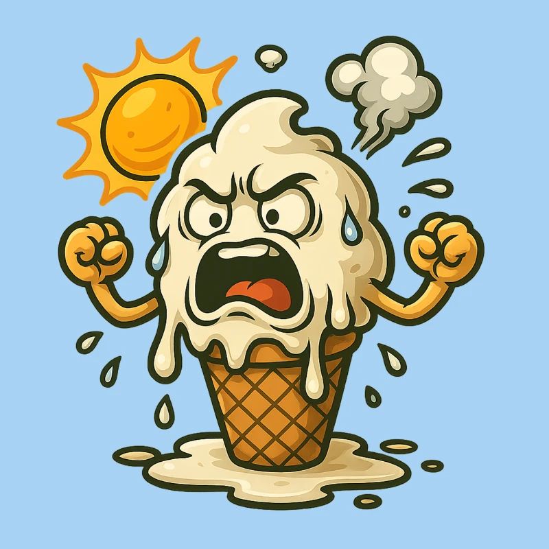 Quand la glace se décompose sous la chaleur