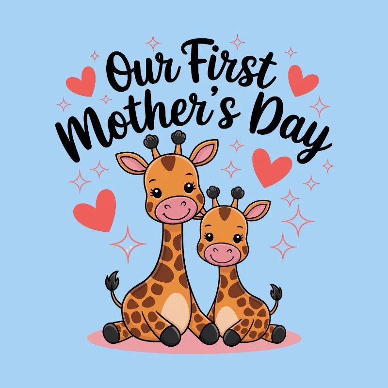 Erstes Muttertag Giraffen Duo