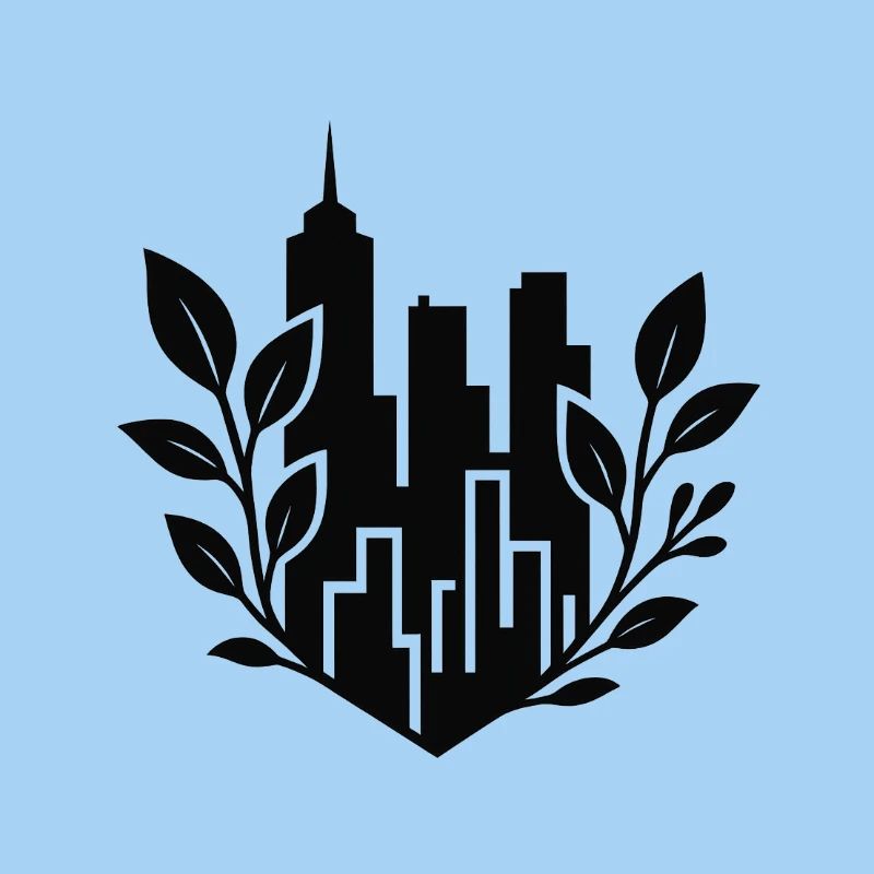 Stadtgrün Skyline Silhouette