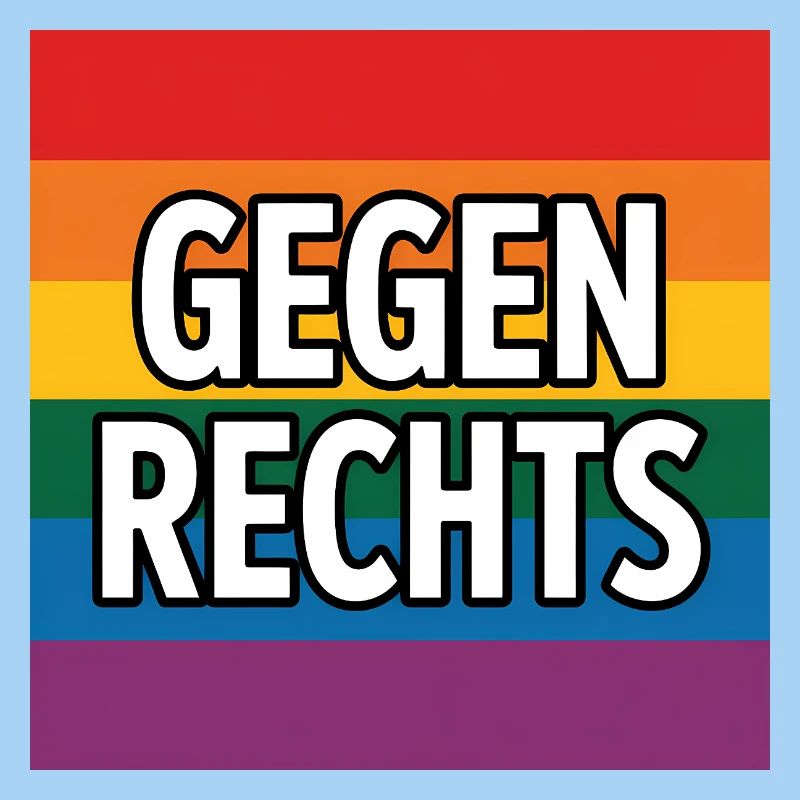 Gegen Rechts - Antifa Regenbogen Tee