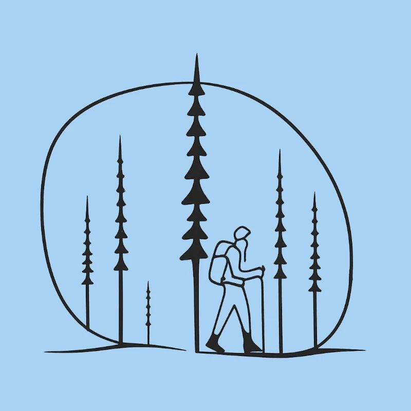 Waldwanderer Silhouette geschenkidee freunde 