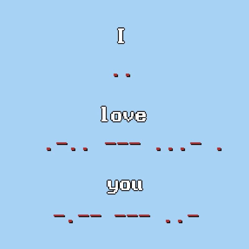 Code Morse rétro pixel art Je t’aime