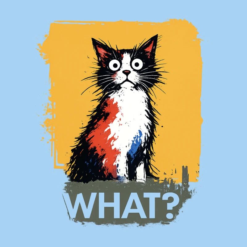Bunte Katzenkunst mit WHAT