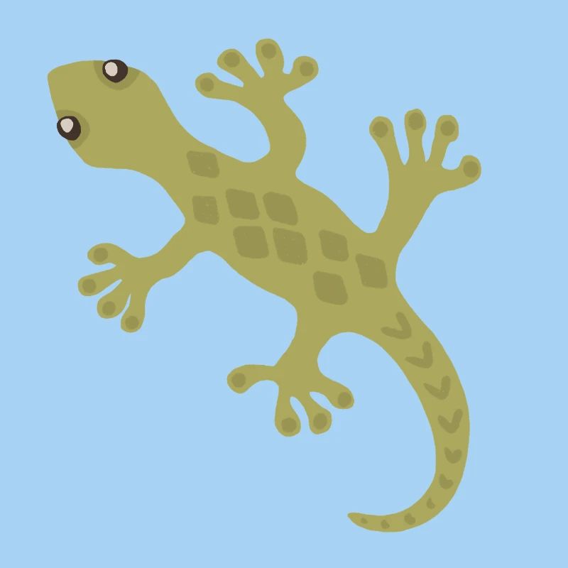 Lime Gecko Silhouette Muster