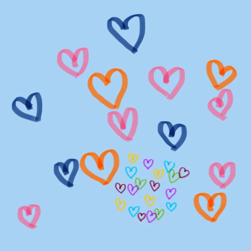Bunte Herzenreihe Muster