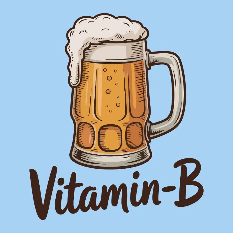 Concept de jeu de mots drôle avec une bouteille de bière à la vitamine B