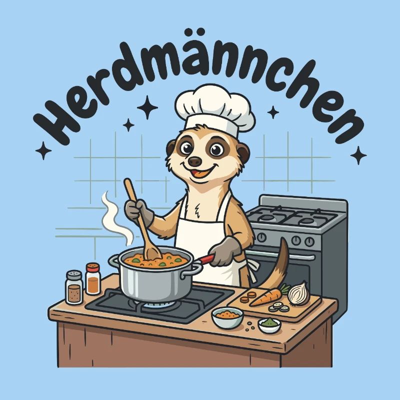 Herdmännchen Koch Erdmännchen am Herd 