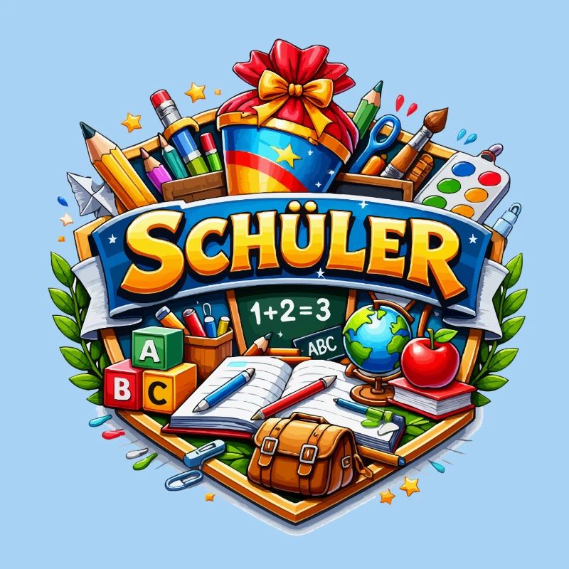 Student Learning World Sticker Design