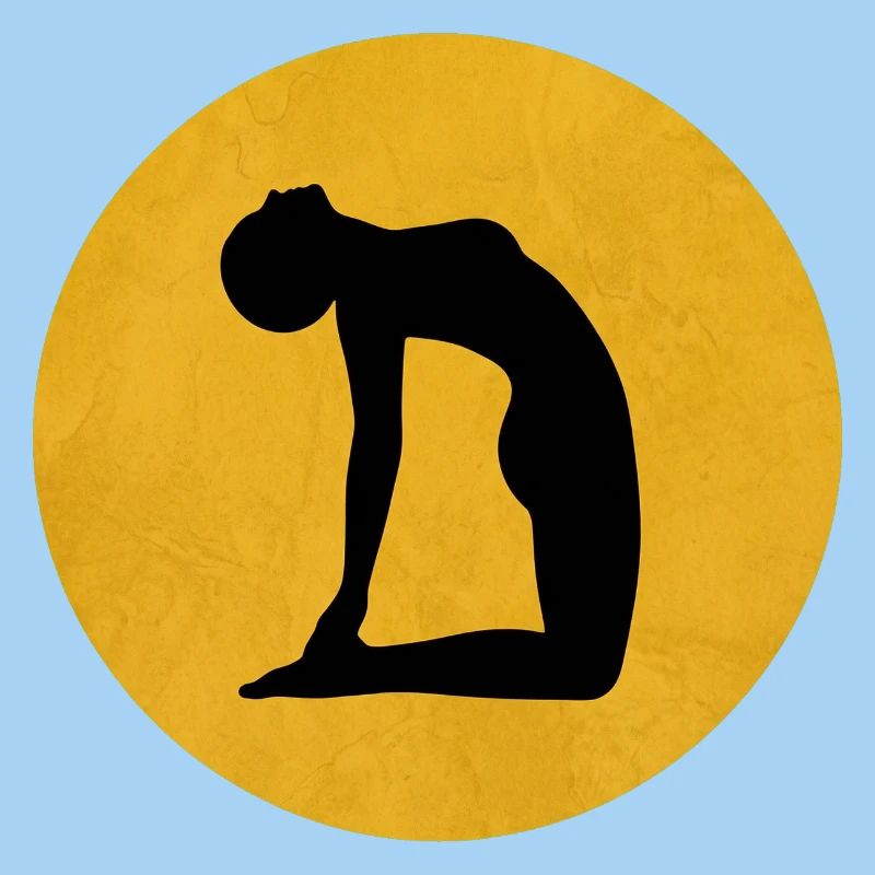 Kamel Yoga Pose Silhouette Sonne Design