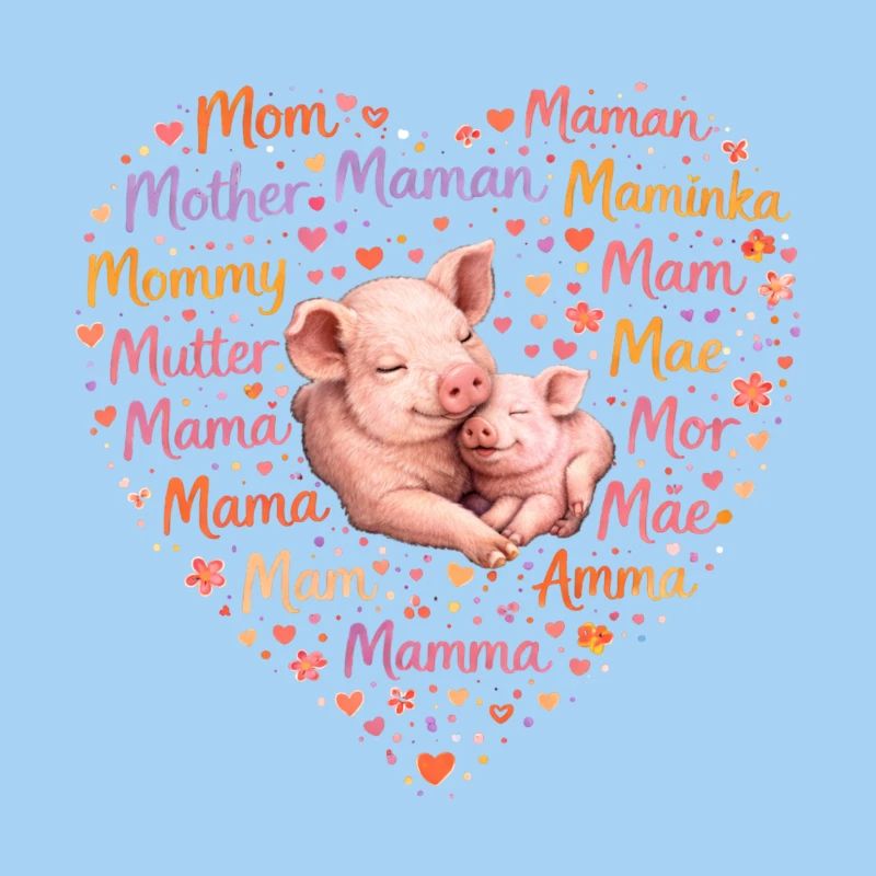 Schwein Ferkel Mama Herz – Muttertag Geschenk