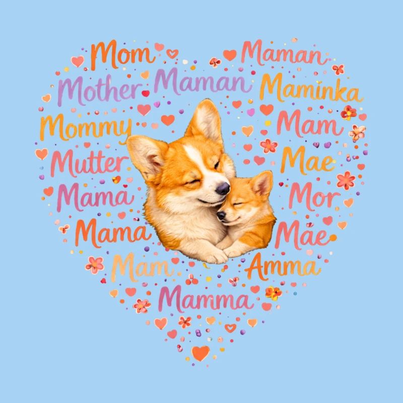 Corgi Mama Herz – Muttertag Geschenk