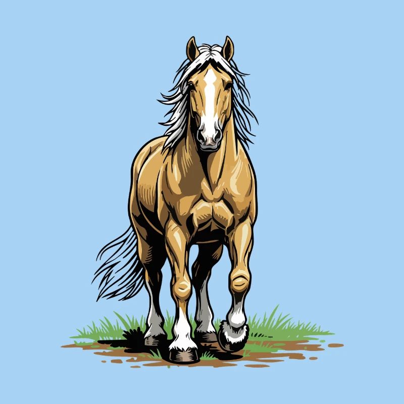 Palomino de Face Pferd Equestrian Elegance Chic