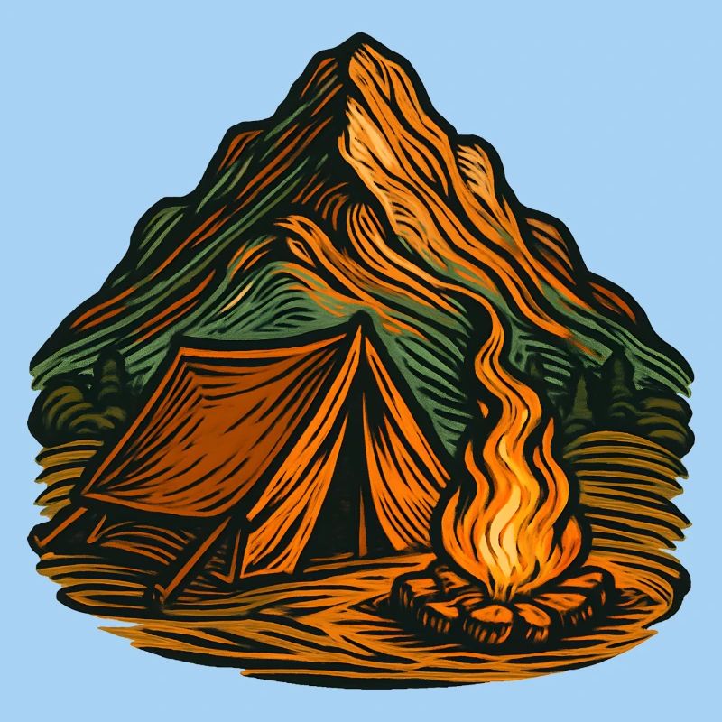 Bergcamping am Lagerfeuer
