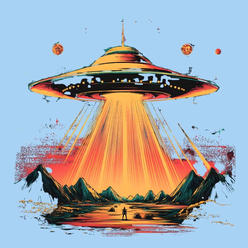 UFO-Lichtbogen über Gebirge