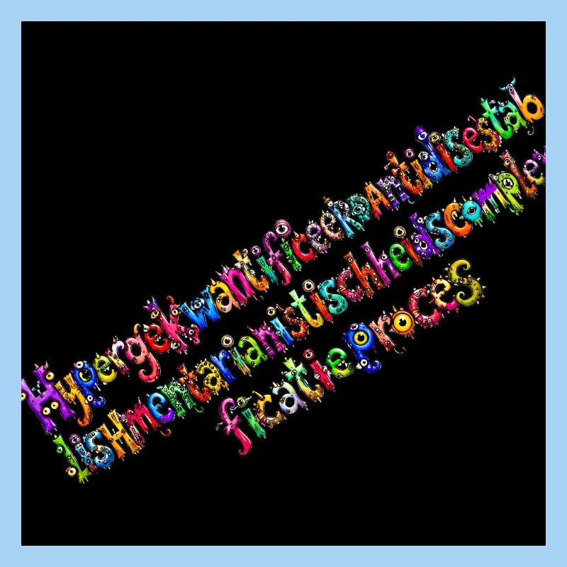 Rainbow Typography on Black Background