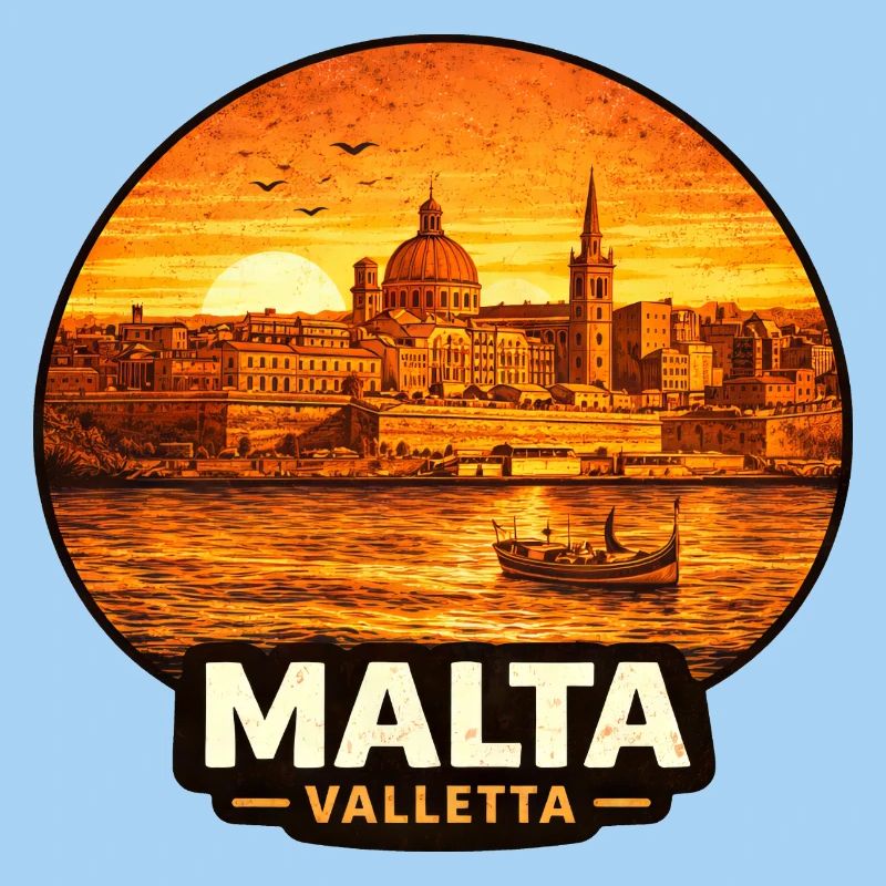 Coucher de soleil de la Skyline de Malte Valette