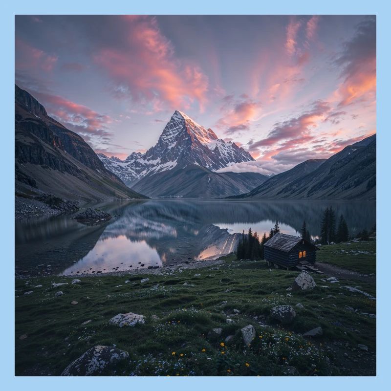Alpine evening reflection