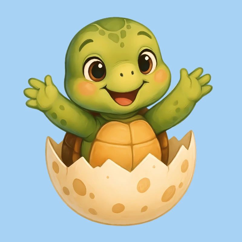 Small turtle hatching