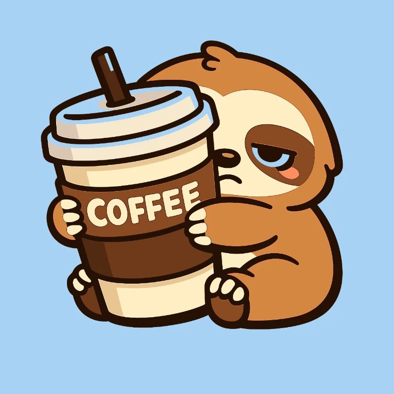 Coffee-loving sloth