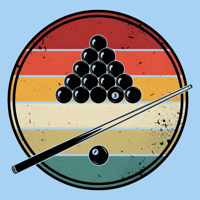 Vintage retro billiard player gift