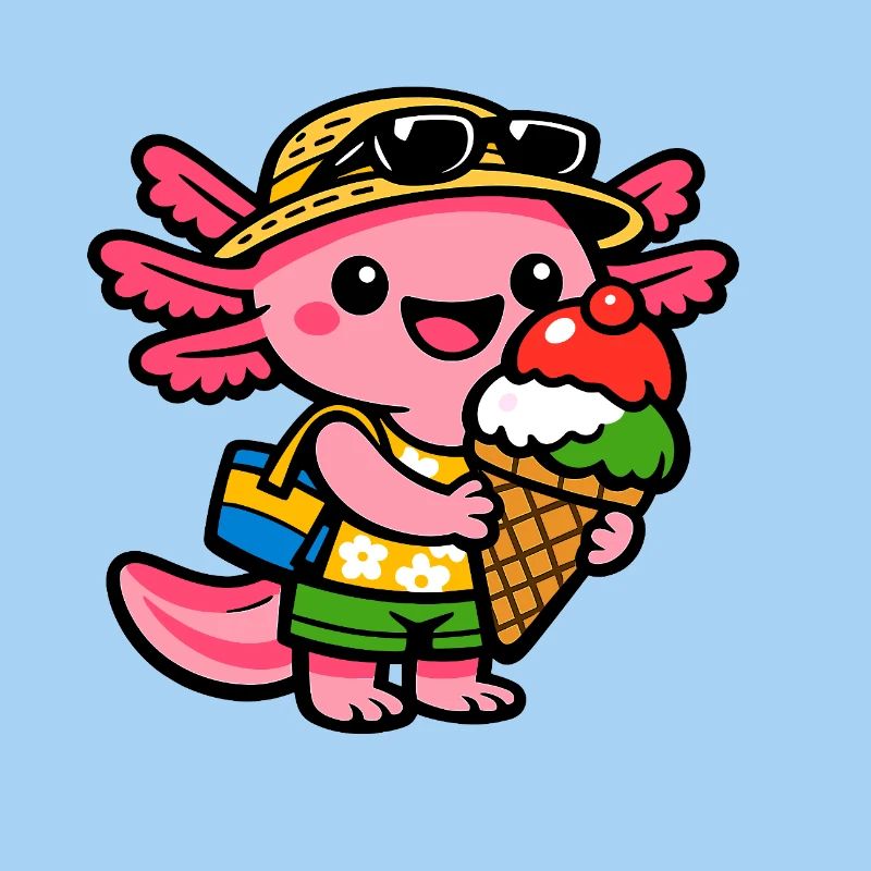 Sonnige Eis-Kreatur mit Hut