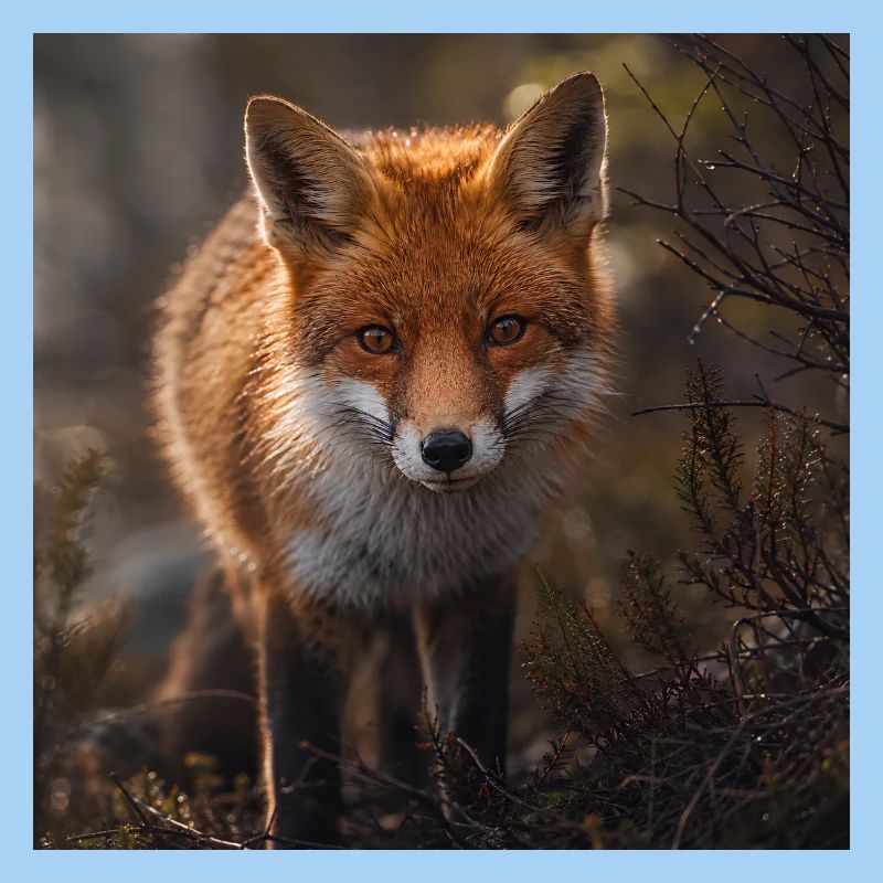 Fox in a forest glade