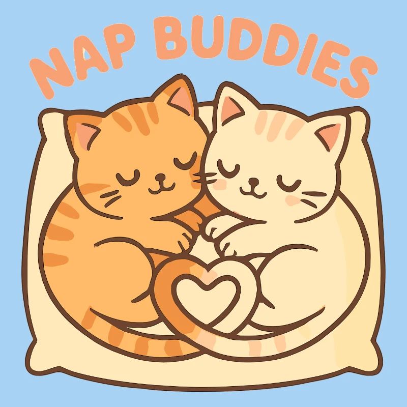 Cute Cat Nap Buddies – Sleeping with Heart