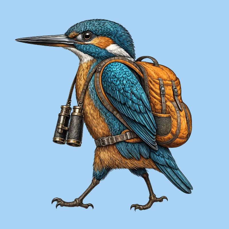 Kingfisher Explorer – Kupferstich eines Eisvägels